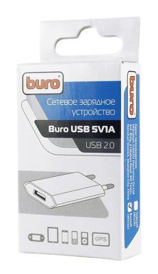Сетевое зарядное устройство Buro TJ-164w,  USB,  5Вт,  1A,  белый