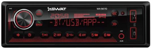 Автомагнитола Swat WX-507D 1DIN 4x50Вт v5.0 AUX DSP 3 ПДУ