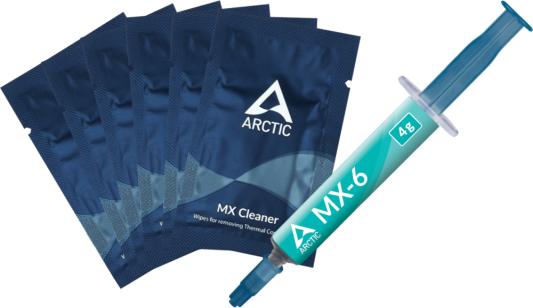 ARCTIC MX-6 Термопаста Thermal Compound 4 грамма with 6pcs MX Cleaner ACTCP00084A