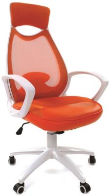 Офисное кресло Chairman 840 Россия белый пластик TW16\\TW-66 оранжевый, крестовина Гейм (7140742)