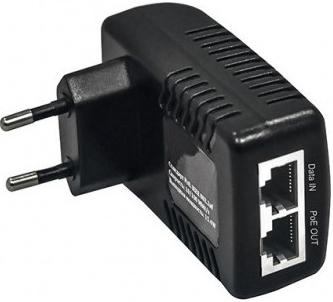 PoE-инжектор Fast Ethernet на 1 порт. Соответствует стандартам PoE IEEE 802.3af. Автоматическое определение PoE устройств. Мощность PoE на порт - до 15.4W. Вх. 1 x RJ45(10/100 Base-T), вых. - 1 x RJ45(10/100 Base-T, PoE, IEEE 802.3af). Питание: AC100-240V. Не требует монтажа, устанавливается на электрическую розетку. Размеры (ШхВхГ): 83x31x45мм. Рабочая температура -20...+40 гр.С.