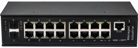Промышленный управляемый (L2+) HiPoE коммутатор Gigabit Ethernet на 16GE PoE + 2 GE SFP порта с функцией мониторинга температуры/ влажности/ напряжения. Порты: 2 x GE (10/100/1000Base-T) с PoE BT (до 90W) + 14 x GE (10/100/1000Base-T) с PoE (до 30W) + 2 x GE SFP (1000Base-X). Уровень управления L2+. Соответствует стандартам PoE IEEE 802.3af/at/bt. Автоматическое определение и режим антизависания PoE устройств. управление питанием. Суммарная мощность PoE до 600W. Поддержка режима CCTV: Увеличение