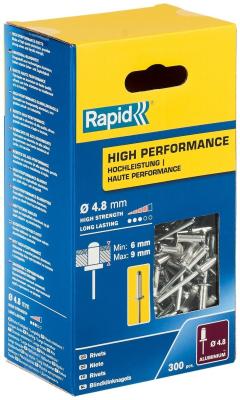 RAPID R:High-performance-rivet, 4.8 х 12 мм, 300 шт, алюминиевая высокопроизводительная заклепка (5001436)