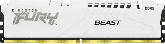 Оперативная память для компьютера 16Gb (1x16Gb) PC5-48000 6000MHz DDR5 DIMM CL40 Kingston Fury Beast White KF560C40BW-16