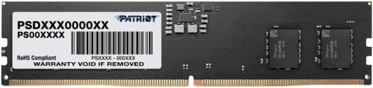 Memory Module PATRIOT Signature Line DDR5 Общий объём памяти 32Гб Module capacity 32Гб Количество 1 5200 МГц Множитель частоты шины 42 1.1 В PSD532G52002