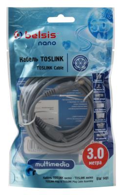 Оптоволоконный кабель Audio Belsis Toslink цифровое аудио, 3м. BW1491