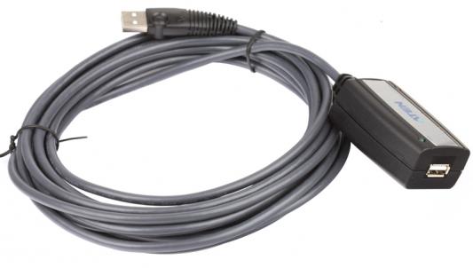 Кабель удлинитель активный(с усилителем) USB 2.0 AM/AF 5m, Aten UE250-AT, 4 pin, опрессованный, серый