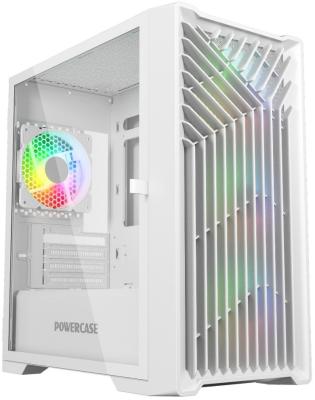 Powercase Mistral Micro X4W, Tempered Glass, 4х 120mm 5-color fan, белый, mATX  (CMMXW-L4)