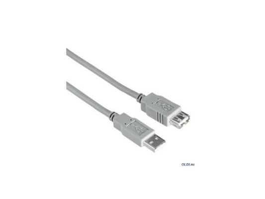 Кабель удлинитель Hama USB 2.0 A-A (m-f)  1.8 м, серый H-30619