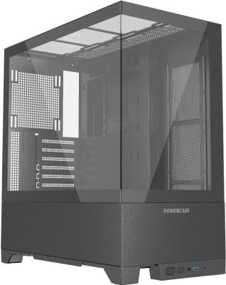 Powercase Vision Black V2, Tempered Glass, чёрный, ATX  (CVBAV2-L0)