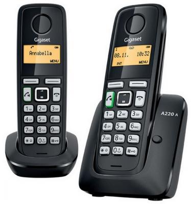 Телефон Gigaset А220A Duo Black (Dect, автоответчик, две трубки)