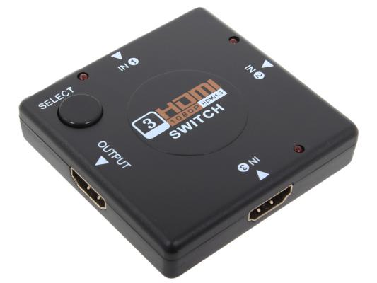 Разветвитель HDMI Switch Orient HS0301L, 3-in/1-out, HDMI 1.3b, HDTV1080p/1080i/720p, HDCP1.2, питание от HDMI, черный пл.корпус
