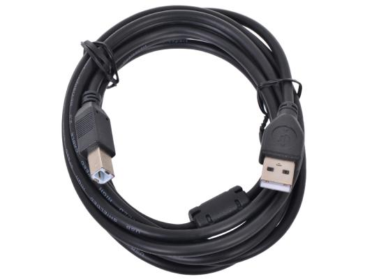Кабель USB 2.0 AM/BM 3м Pro Gembird, феррит.кольцо,  черный, пакет CCF-USB2-AMBM-10