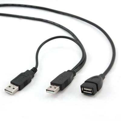 Кабель удлинитель USB 2.0 2xAM/AF 1.8м Gembird, позол.конт., черный, пакет  CCP-USB22-AMAF-6