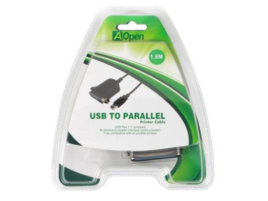Кабель-адаптер USB AM <-> LPT (прямое подключение к LPT порту принтера) 1.8м, Aopen <ACU806>