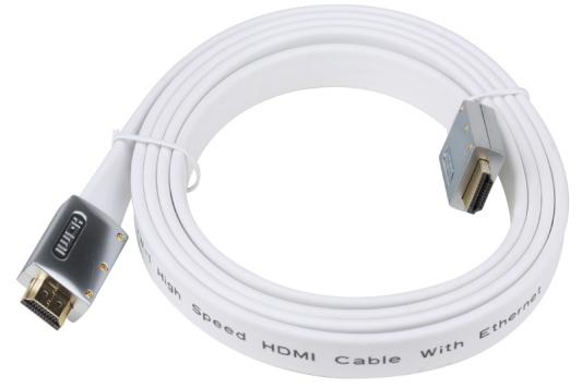 Кабель AOpen  HDMI  19M/M 1.4V+3D/Ethernet AOpen <ACG545A_W-1.8M> серебряно-белый Flat Top Quality
