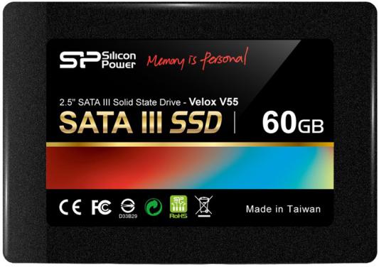 Твердотельный накопитель SSD 2.5" 60 Gb Silicon Power Velox V55 Read 556Mb/s Write 465Mb/s MLC SP060GBSS3V55S25