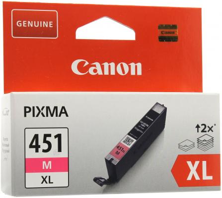 Картридж Canon CLI-451M XL пурпурный  MG6340, MG5440, IP7240 695 страниц.