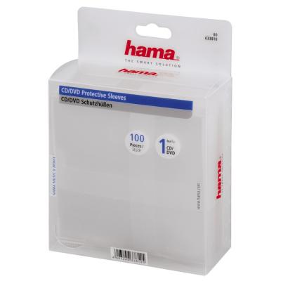 Конверты Hama для CD/DVD полипропилен прозрачный 100шт H-33810