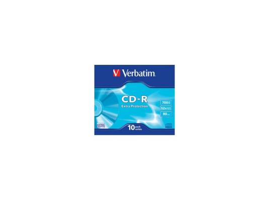 Диски CD-R Verbatim 700Mb 52x SlimCase 10шт 43415