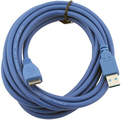 Кабель USB microUSB 3м VCOM Telecom VUS7075-3M круглый синий