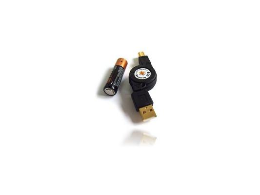 Кабель-рулетка USB 2.0 AM-BM 0.75м Konoos позолоченные контакты черный