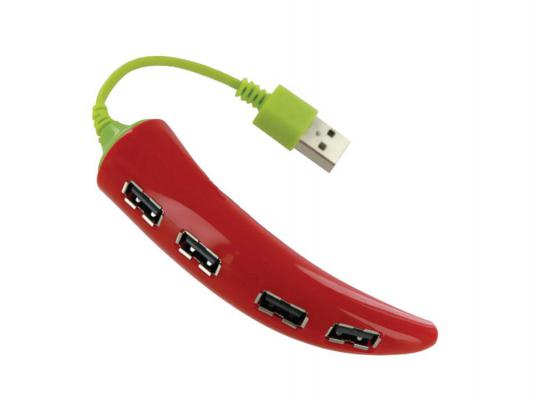 Концентратор USB 2.0 Konoos UK-43 — красный