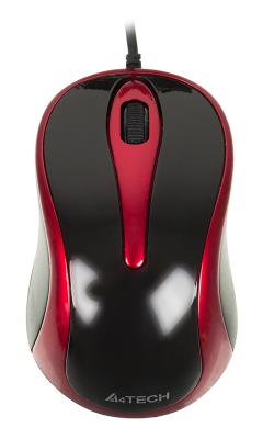 Мышь проводная A4TECH N-360-2 красный чёрный USB