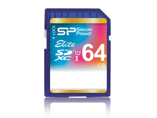 Карта памяти SDXC 64GB Silicon Power Elite UHS-I Class 10 (SP064GBSDXAU1V10)