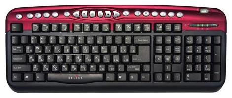 Клавиатура Oklick 330M Multimedia Keyboard PS/2 + USB, Red