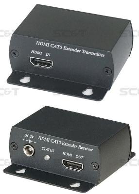 Комплект SC&T HE01E передатчик HE01ET+приемник HE01ER для передачи HDMI сигнала по двум кабелям витой пары CAT5/5e/6 на расстояние до 60м
