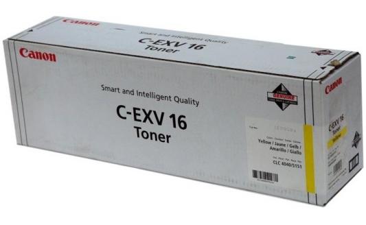 Тонер-картридж Canon C-EXV16Y для CLC4040, CLC5151. Жёлтый. 36000 страниц.