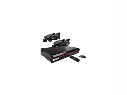 Система видеонаблюдения NS801-4CW214H KGuard NS Series D1 H.264 8ch+ 4 камеры, IR LED 20м, IP66, кабель 18м, БП