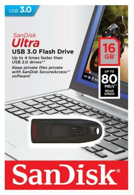 Флешка USB 16Gb SanDisk Ultra USB3.0 SDCZ48-016G-U46 черный