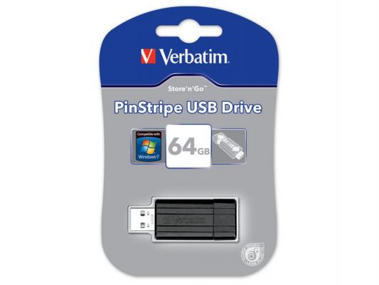 Флешка USB 64Gb Verbatim Store 'n' Go PinStripe 49065 USB2.0 черный