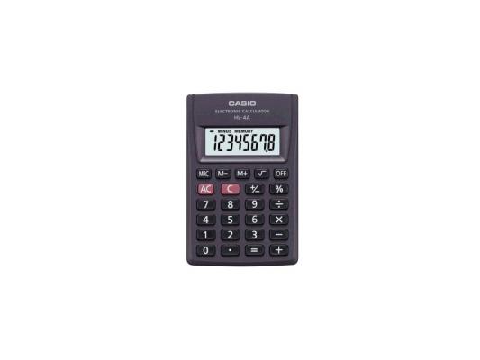 Калькулятор Сasio HL-4AS-ЕН питание от батареи 8 разряда большой дисплей черный