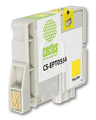 Струйный картридж Cactus CS-EPT0554 желтый для Epson Stylus RX520/R240 350стр