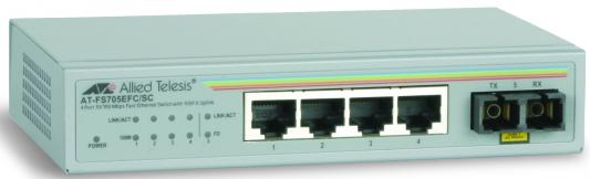 Коммутатор Allied Telesis (AT-FS705EFC/SC) 4 port 10/100Mbps Unmanaged with one Fiber UL Port (SC)