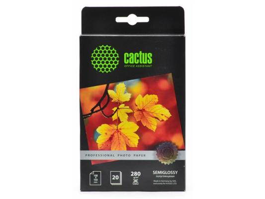Бумага Cactus CS-SGA628020 10x15 280г/м2 полуглянцевая 20 листов