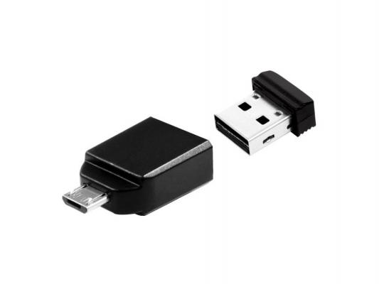 Флешка USB 16Gb Verbatim Store 'n' Go Nano Drive OTG 49821 USB2.0 черный + адаптер Micro USB