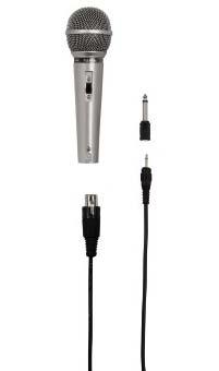 Микрофон Hama DM40 H-46040 3.5 мм серебристый + адаптер 3.5/6.3 мм