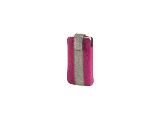 Чехол Hama Chic Case универсальный застежка замша/кожа розовый/серый H-109344