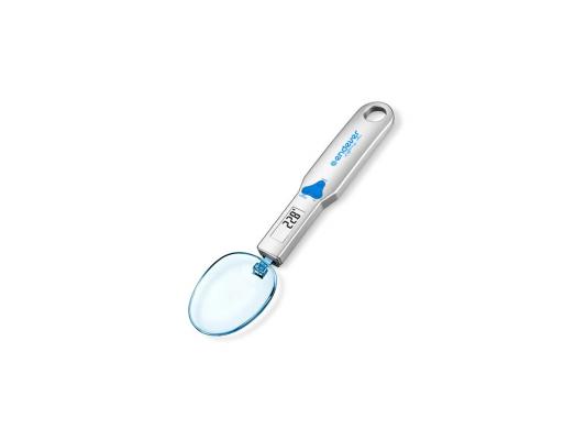 Электронные весы-ложка Endever Skyline KS-510S, стальная ручка, съемная мерная ложка из пищевого пластика, синяя LED-подсветка, max-0,3кг