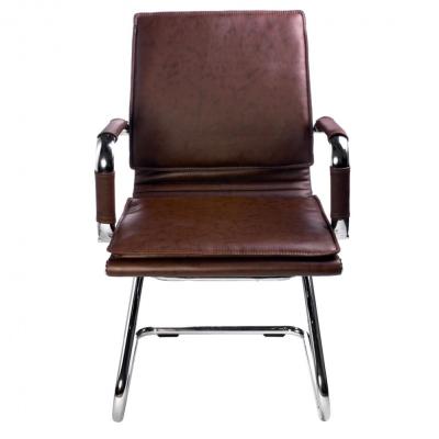 Кресло Buro CH-993-Low-V/Brown коричневый искусственная кожа полозья хром