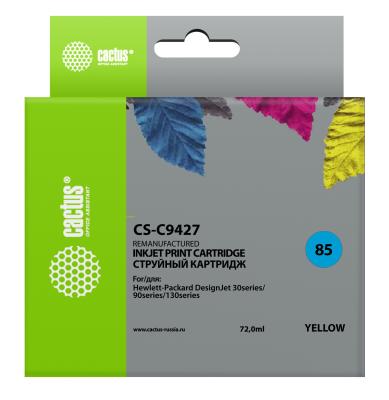 Картридж Cactus CS-C9427 №85 для HP DJ 30/130 желтый 72мл