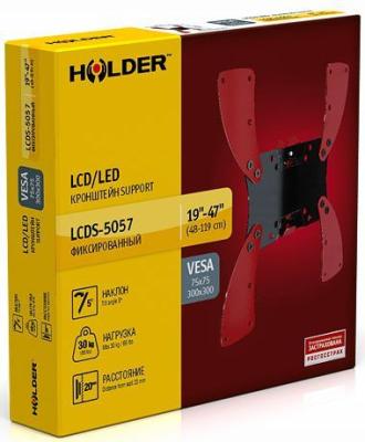 Кронштейн Holder LCDS-5057 черный для ЖК ТВ 19-32" настенный от стены 37мм наклон +10° до 30кг красно-черный