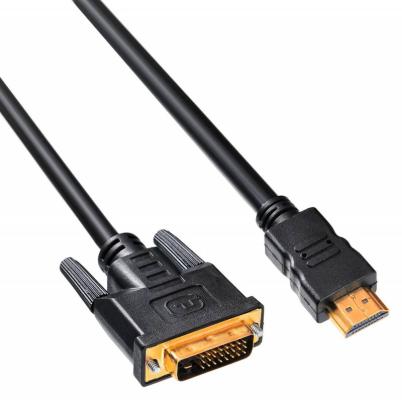 Кабель HDMI- DVI-D 10м Buro позолоченные контакты ферритовые кольца HDMI-19M-DVI-D-10M