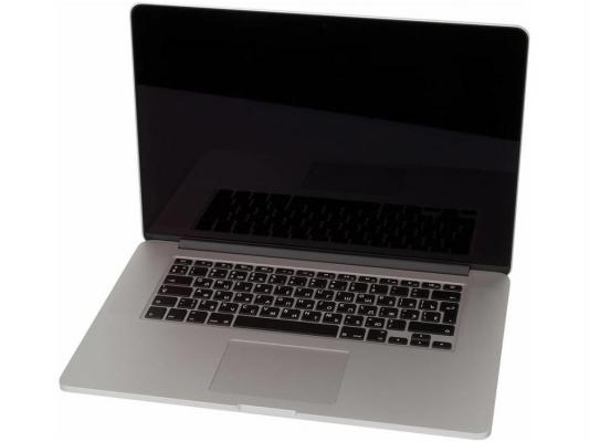 Ноутбук Apple MacBook Pro MGXC2RU/A 15.4" IPS Retina 2880х1800 глянцевый quad-core i7 2.5GHz 16Gb 512Gb SSD Bluetooth Wi-Fi Iris Pro+GT750M-2Gb MacOS  X серебристый алюминиевый
