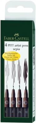 Набор капиллярных ручек Faber-Castell Pitt Artist Pen 4 шт сепия 0.3 мм 167101