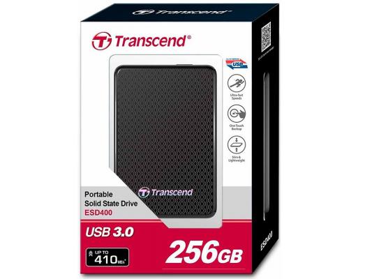 Внешний жесткий диск 1.8" USB3.0 SSD 256Gb Transcend TS256GESD400K черный